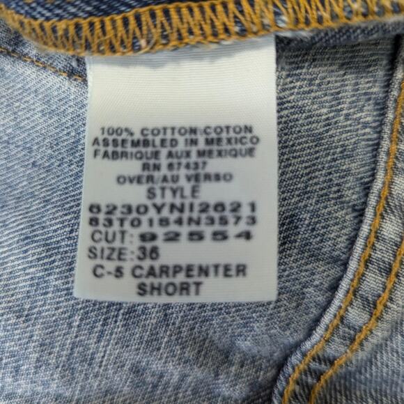 Vintage 90's Polo Jeans Company C-5 Carpenter Jean Short Jhorts Long Length 36 - Picture 4 of 11